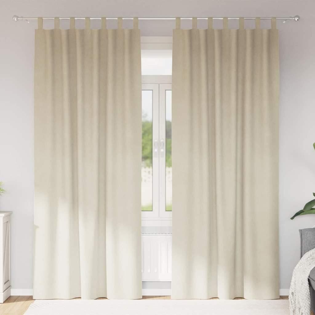 Best Möbel Vorhänge mit Vorhängen 2 pcs Creme 140 x 225 cm Samt - Gardinen & Vorhänge Cloris Neu1953533 1parcel