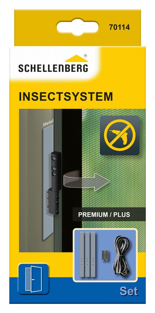 Schellenberg Insektenschutz Adapter-Set für Fliegengittertüren Plus und Premium, inkl. Bürstendichtung für Balkontür und Terrassentür, ohne b...