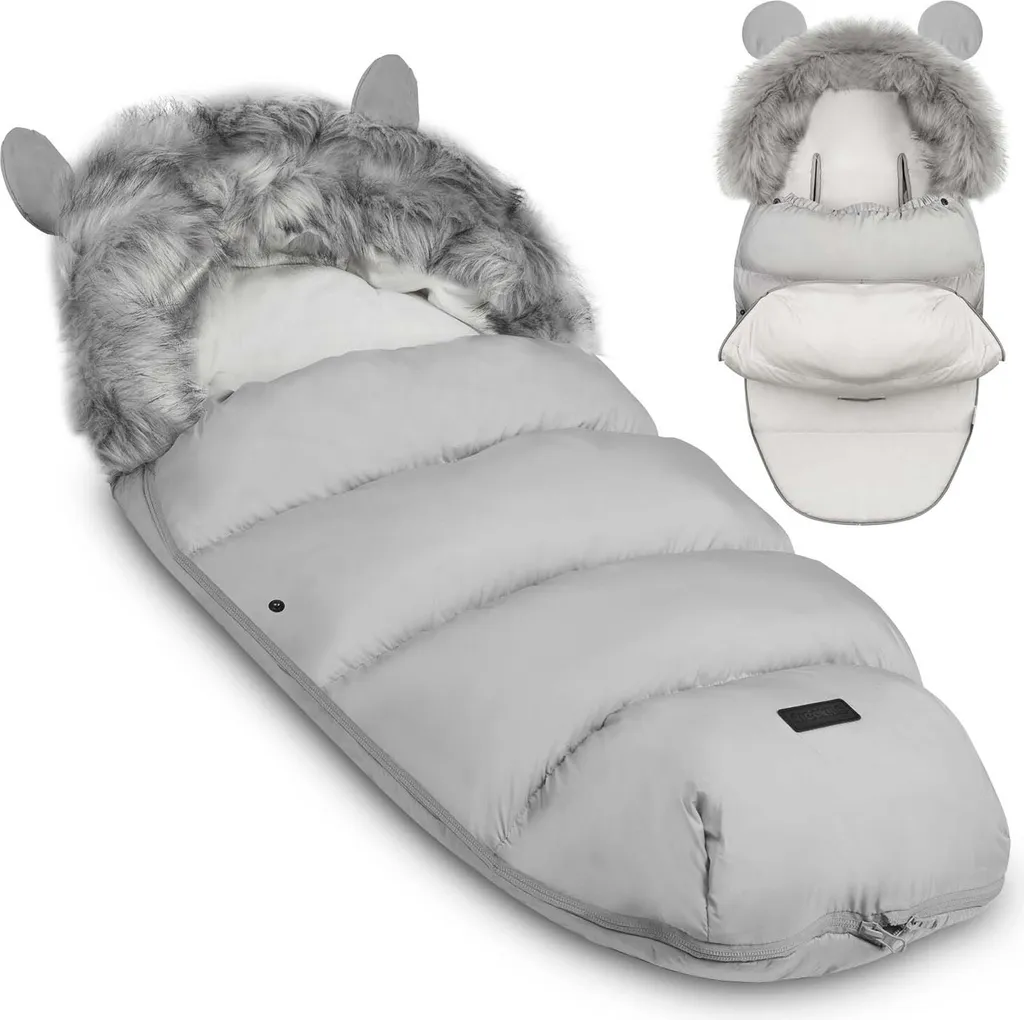 Sac de couchage Ricokids contre le froid - Fixation landau et luge gris