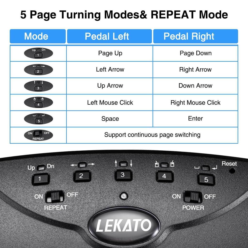 LEKATO Bluetooth-Seitenblatt Silent Turner Pedal Produktbild 8
