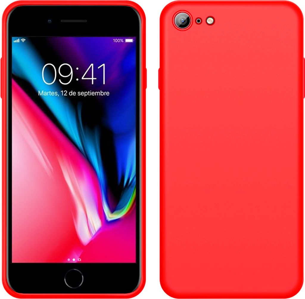iPhone 8 Hülle, LaimTop Slim Flüssig Silikon Soft Gel Gummi Stoßfest Kratzfest Schutzhülle für iPhone 7 / iPhone 8 Rot