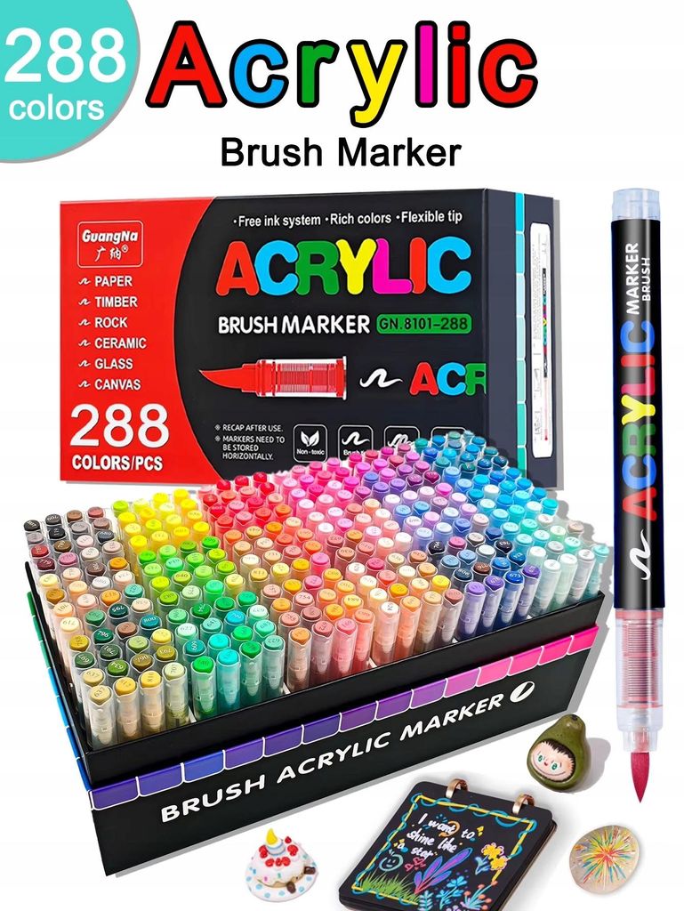 GuangNa, ensemble de marqueurs acryliques de 288 couleurs – Image du produit 