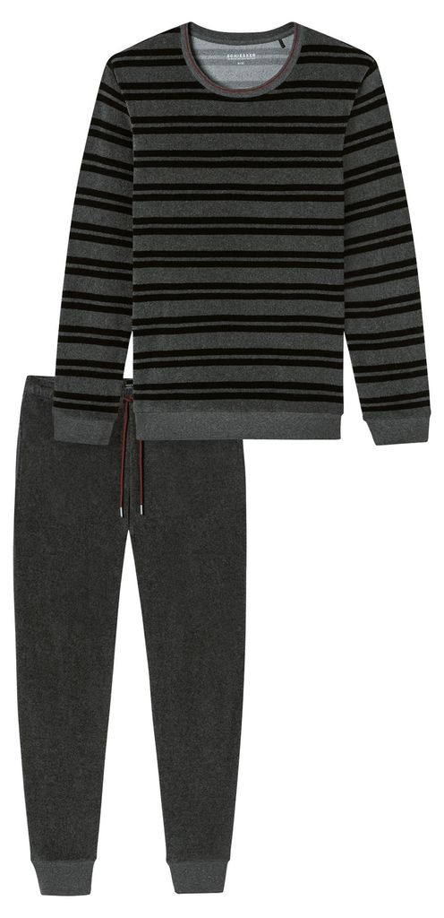 Schiesser Herren Pyjama Casual Nightwear - dunkelgrau-mel. - Größe 50