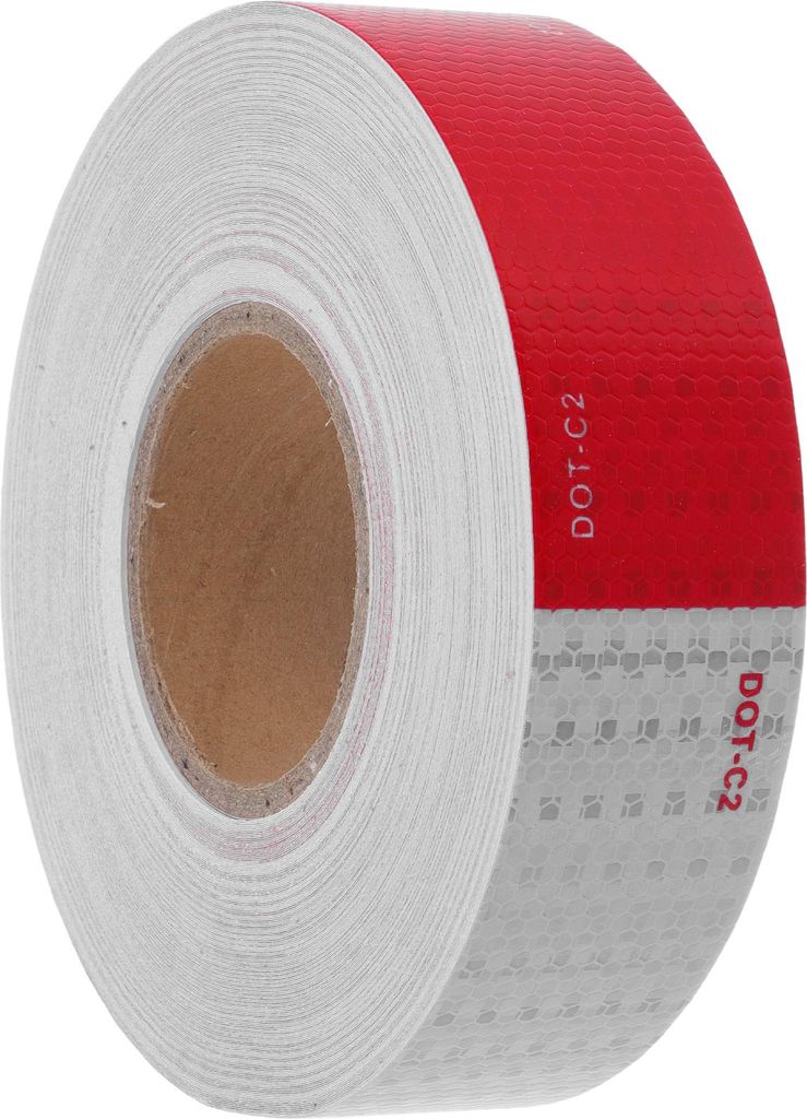 Reflektierendes Band 64m x 5cm Argyle Warnung Sicherheitsklebeband im Freien Reflektor für Autos Lastwagen Rot, Weiß 1 Stk
