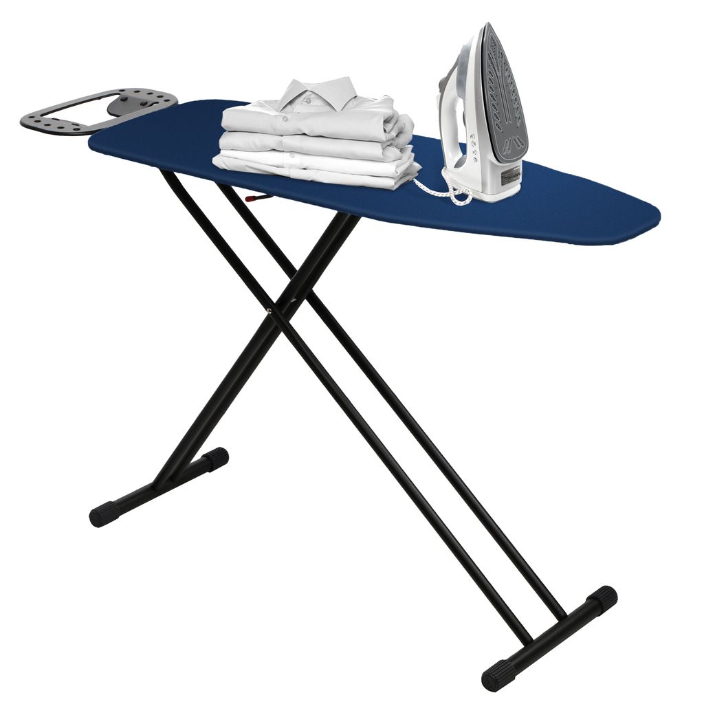 Kadax Inklapbare Strijkplank, 120 X 38 Cm, Met Metal Net En Antislip Voeten In Hoogte Verstelbaar Blauw 760050121