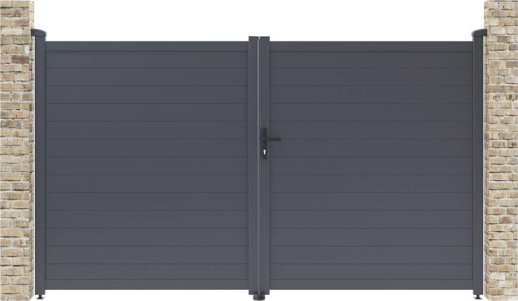 Gartentor aus Aluminium "Marc" - 299,5 x 180,9 cm - Grau Produktbild 