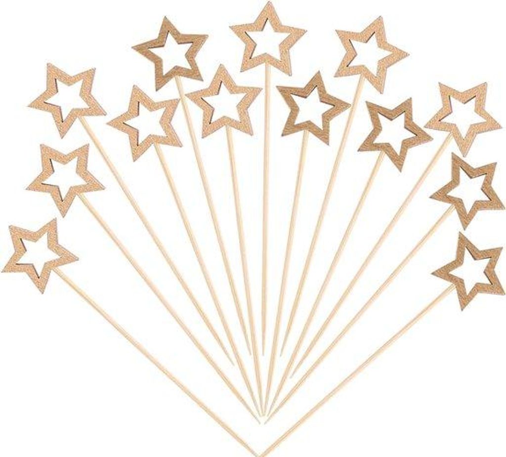 Set aus 50 Holz-Cocktailpicks - ideal für Weihnachten und Feiern - perfekt für Fingerfood, Grillgerichte und Cupcakes