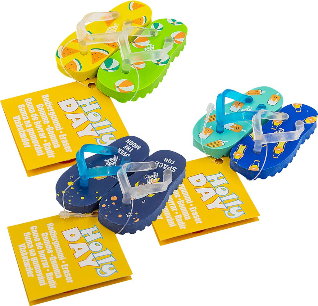 WEDO Kunststoff-Radierer Flip Flop "HOLLYDAY zufällige Farbe (1 Stück)