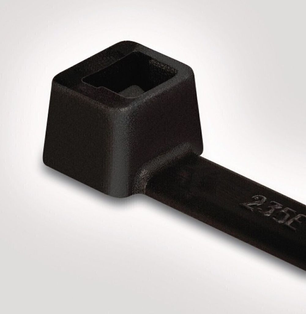 HellermannTyton Kabelbinder innenverzahnt T-Serie (L x B) 365 mm x 7.6 mm T150R-N66-BK-C1 Farbe: Schwarz 100 St. Heller