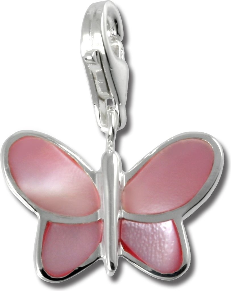SilberDream Charm Schmuck Anhänger Schmetterling rosa 925 Produktbild 