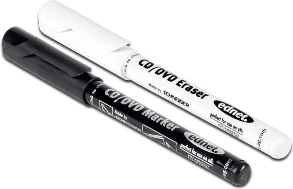 Ednet CD-Marker + Permanent Eraser, Schwarz
