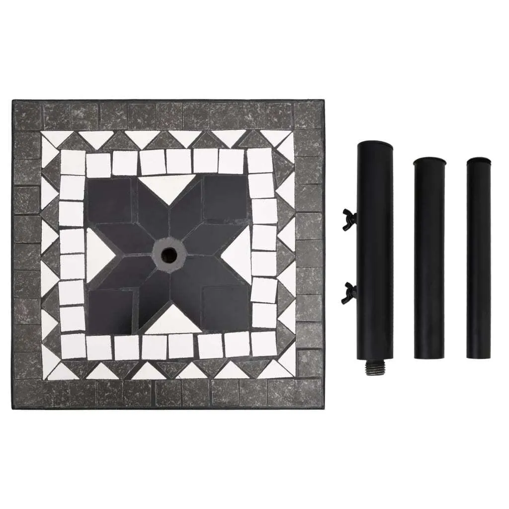 Supporto per ombrellone Quadrato bianco e nero 12 kg - 4