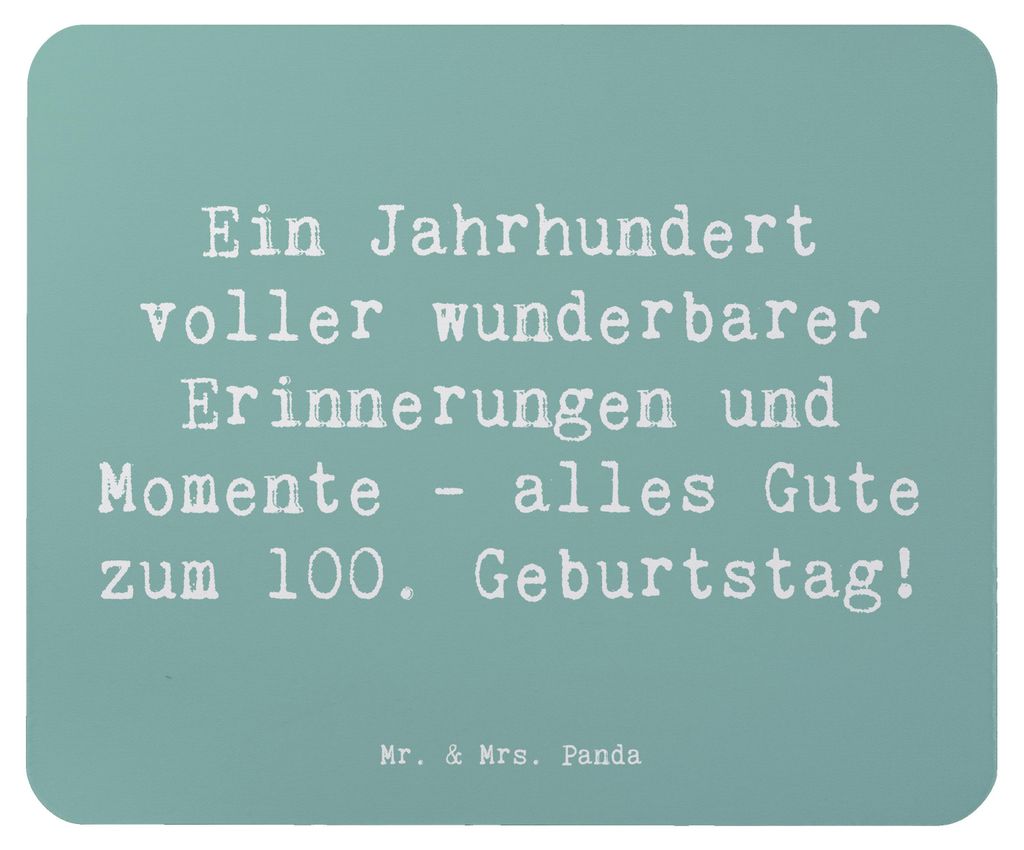 Mr. & Mrs. Panda Mauspad Spruch 100. Geburtstag Erinnerungen - Meeresbrise - Geschenk, Mouse Pad, mousematte, Jubiläum, Liebevoll, computermatte, ...