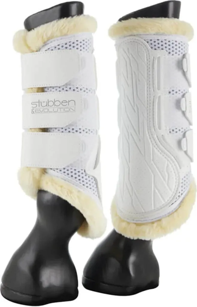 Stivali Ghette Stübben Airflow Evolution Bianco M Pile per Cavallo