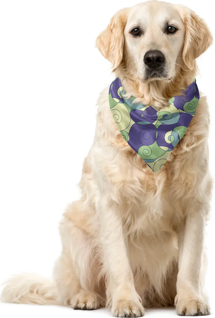 Foulard Pet ABAKUHAUS 55x55 - Bandana Professionale Verde Indaco Spirale