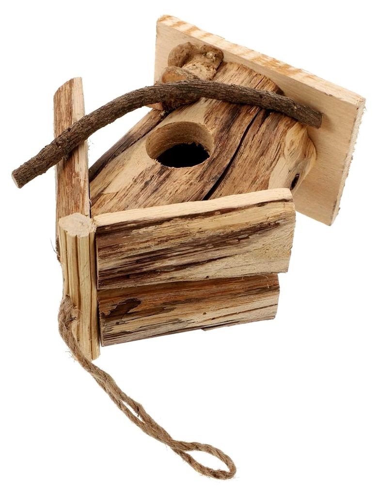 Hängendes Vogelhaus aus natürlichem Holz – Atmungsaktives Nistkästchen für umweltfreundliche Gartendekoration und Vogelbeobachtung