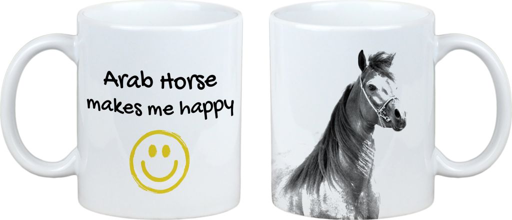 Arabisches Pferd - Becher mit Pferd, fröhlicher Becher für Hundefreunde, personalisiertes Geschenk der Marke Art-Dog