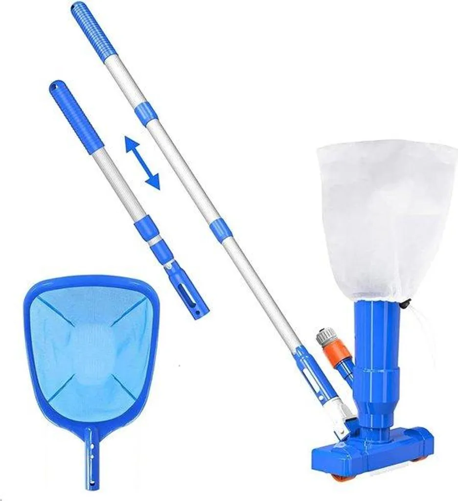Nettoyeur de fond piscine télescopique 90 cm anti-débris avec lame acier