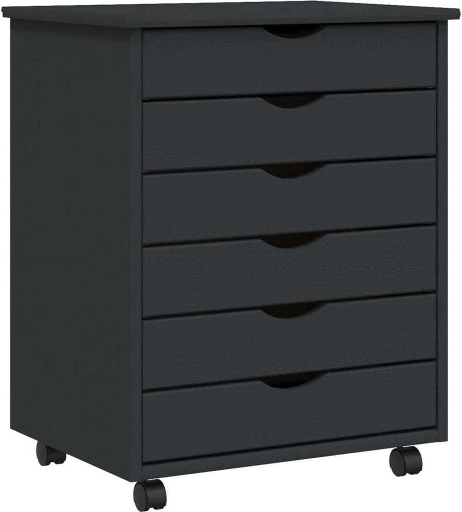 vidaXL Armoire à roulettes avec tiroirs MOSS Gris Pin Image du produit 