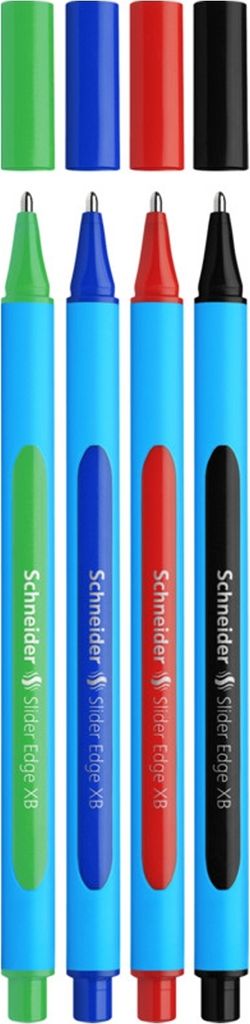 Schneider Kugelschreiber Slider Edge XB 4er Stiftebox, farbig sortiert
