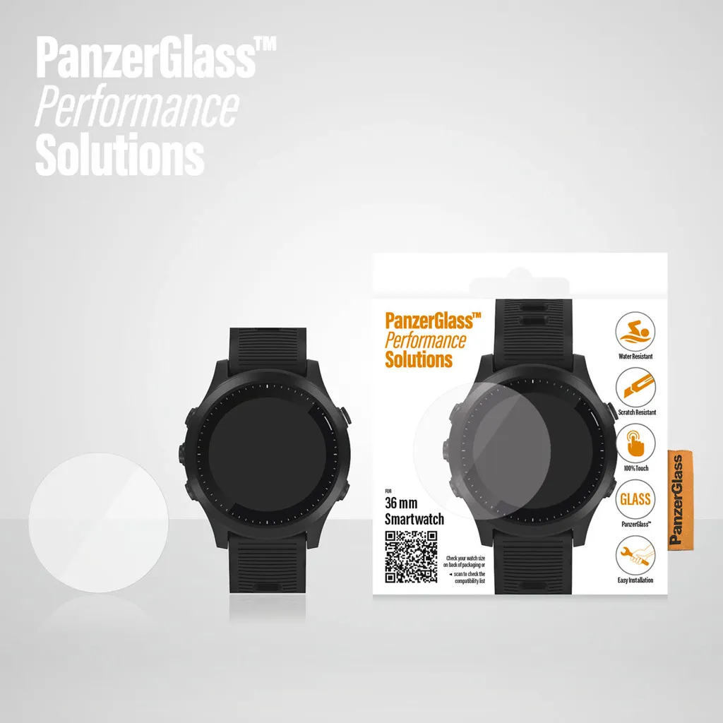 Panzerglass écran montre 36mm haute résistance pour Garmin et Huawei