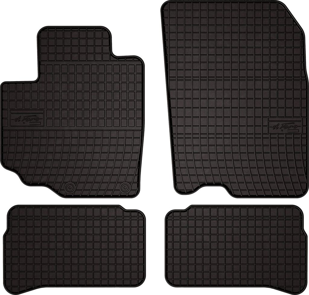 Gummifußmatten passend für Suzuki Vitara II (Crossover, vor Facelifting, Bj. 2015-2018) – schwarz, passgenau, mit Befestigungen set 4 Stk. - Gu...