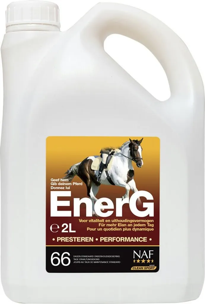 Booster l'Énergie du Cheval avec NAF Equine Energ 2L pour Concours