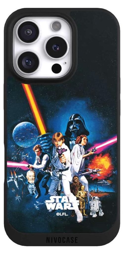 NIVOCASE Handyhülle für Apple iPhone 16 Pro Hülle NIVOpure Case Schwarz Episode IV Fanartikel Star Wars