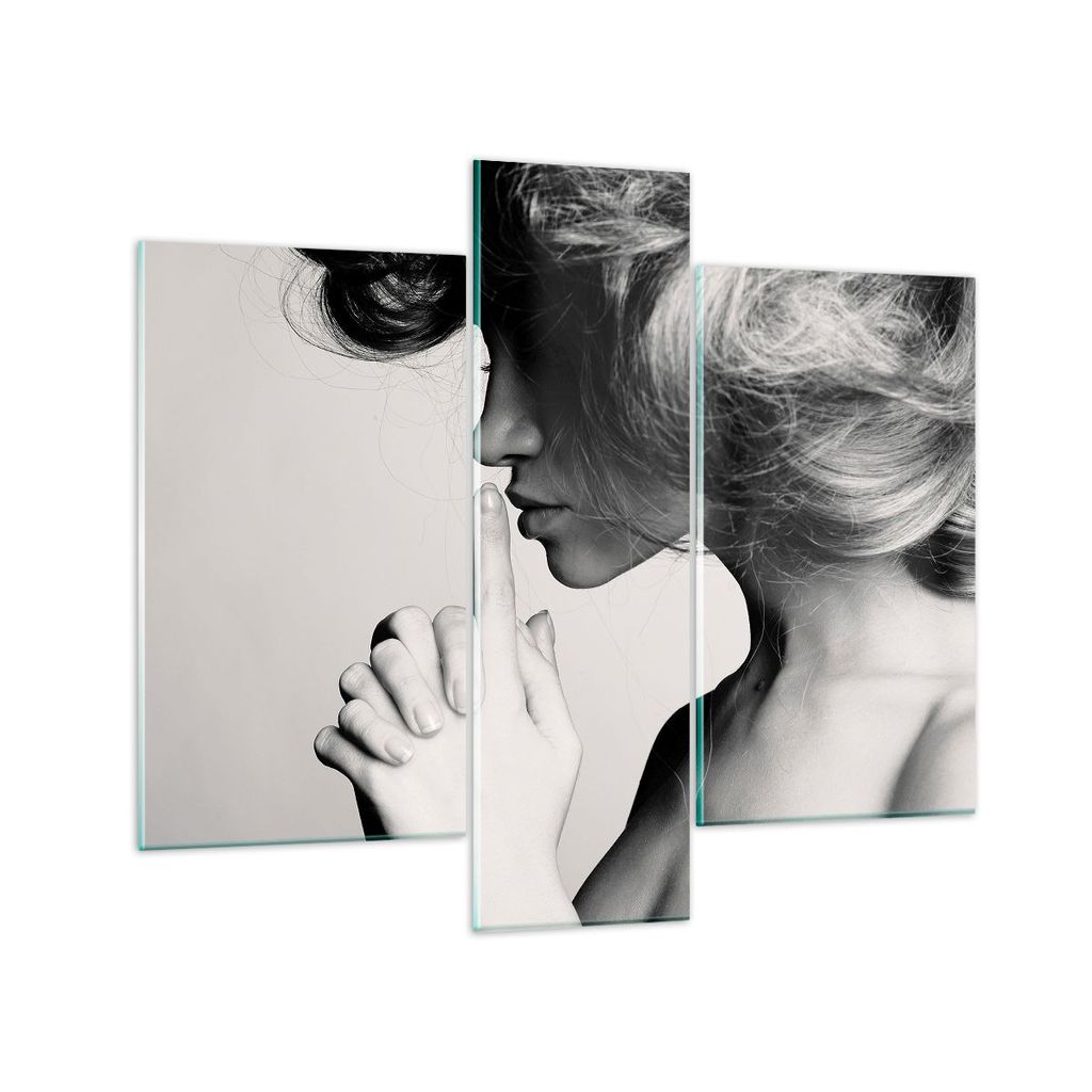 Bilder auf glas - Frau Modell - 95x80cm - Glasbilder - Wandbilder - Bilder - Kunstdruck - zum Aufhängen bereit - Wanddekoration aus Glas - Glas Bi...