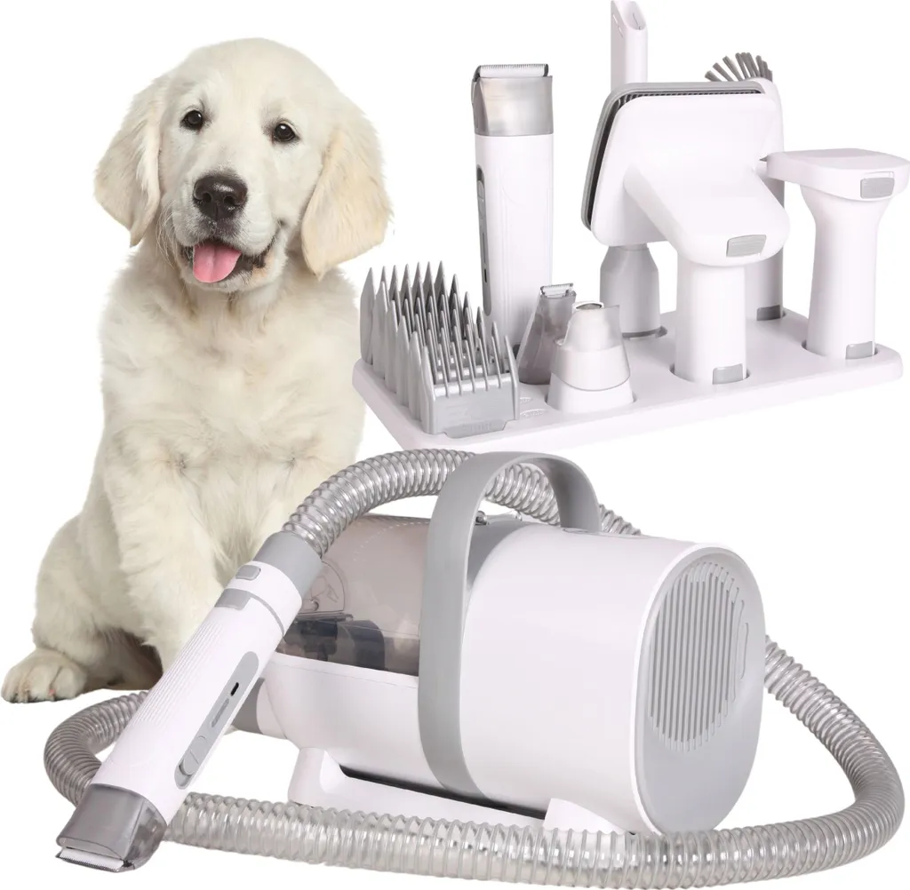 Set Toelettatura Animali con Aspirapolvere e Tosatrice Professionale