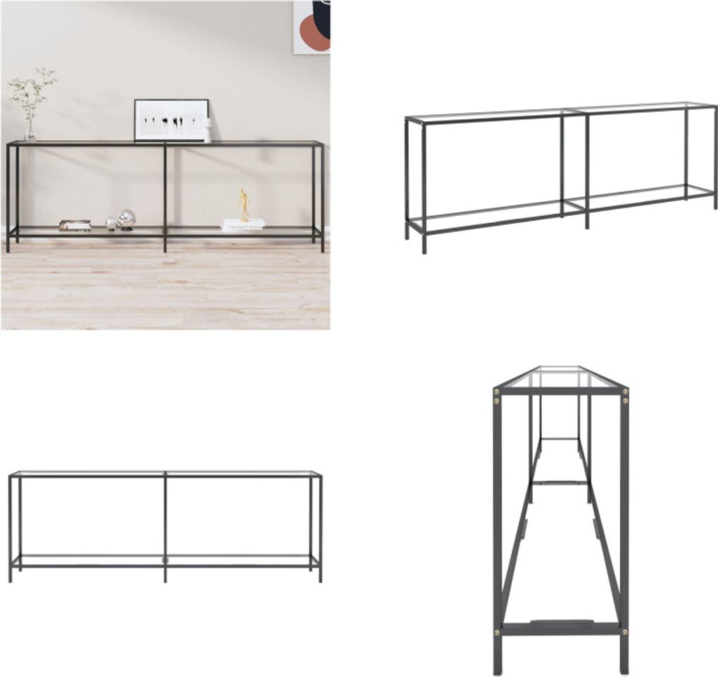 vidaXL Konsolentisch Transparent 220x35x75,5 cm Hartglas - Konsolentisch - Konsolentische - Beistelltisch - Flurtisch