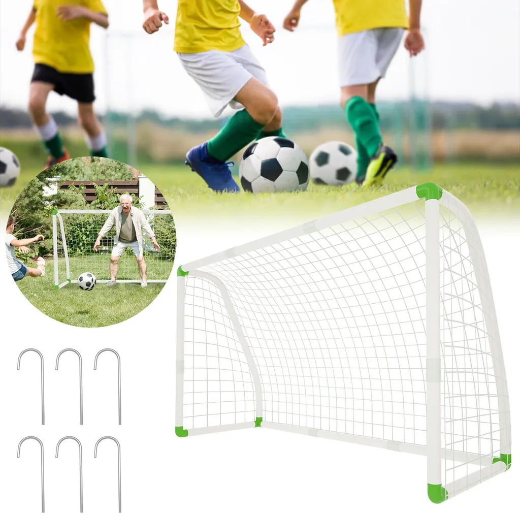 Cage de foot de jardin pour enfants NAIZY grand format en PVC blanc
