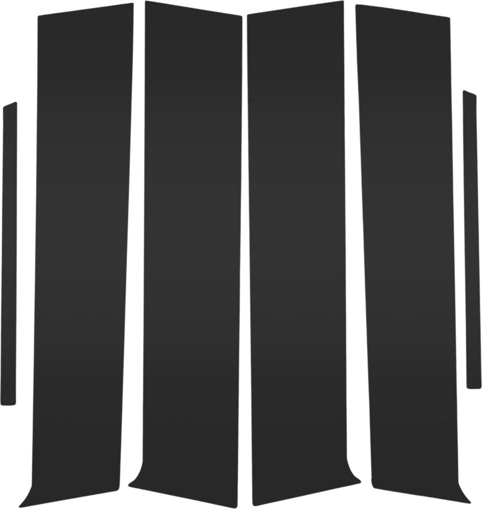 6 Stück Front Hinten Links Rechts Autotür Säulenfensterleiste für Toyota Aqua 2011-2019 Kunststoff Schwarz