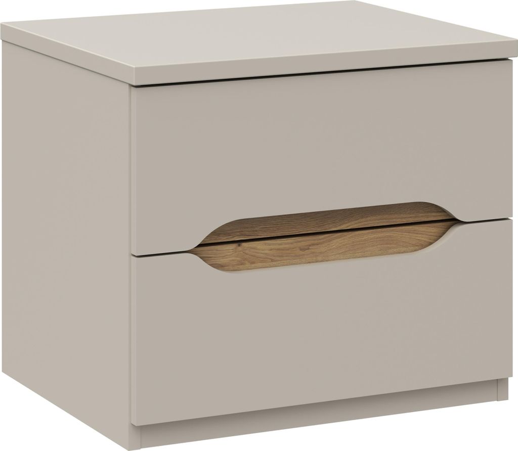 Furniture24 Nachttisch Edwal Edwk012-M902 Nachtschrank - 50.4 X 44.3 X 41.5 Cm - Beige