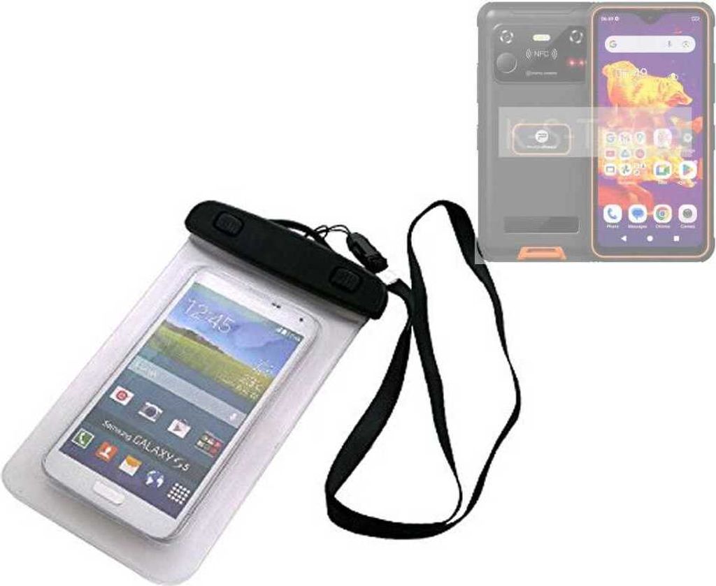 K-S-Trade Schutz Hülle Handy Hülle Kompatibel mit Phonemax R4GT Beach Bag wasserdicht 16cm x 10cm Schutzhülle Staub Sand Flachwasser Beachbag Case