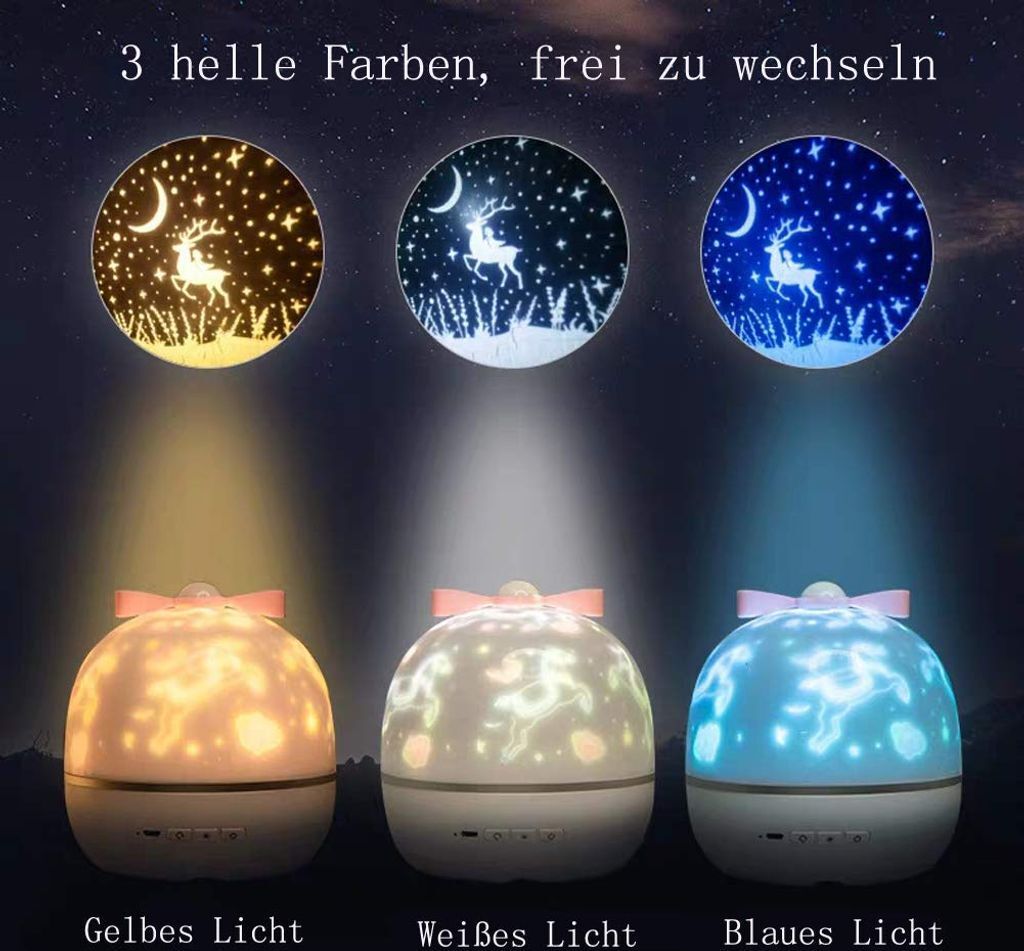 LED Nachtlicht, Sternenhimmel Projektor Lampe Kinder Baby Produktbild 4