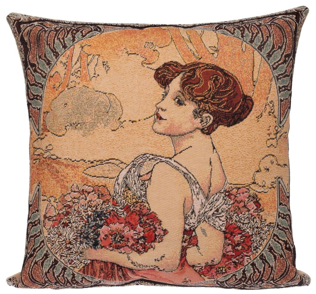 Gobelin Kissenbezug Sommer Alphonse Mucha 45x45 cm