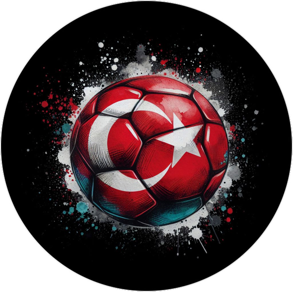 Fußball Türkei Flagge Magnet rund