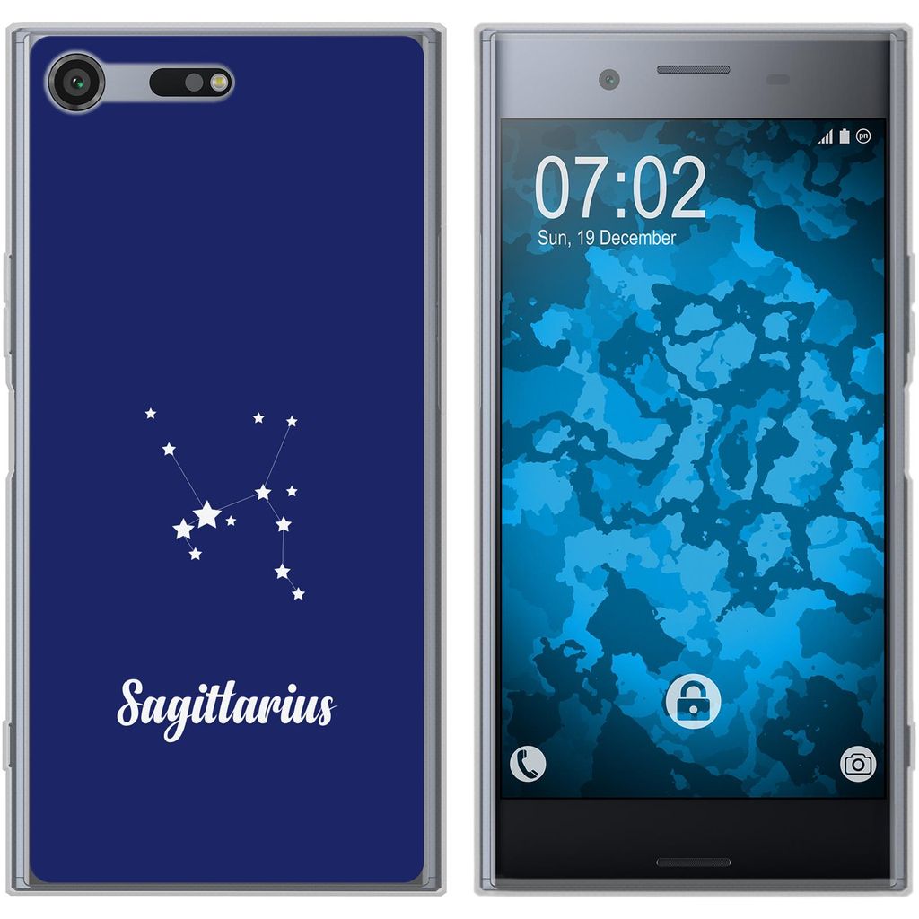 PhoneNatic Case kompatibel mit Sony Xperia XZ Premium Silikon-Hülle SternzeichenSagittarius M5