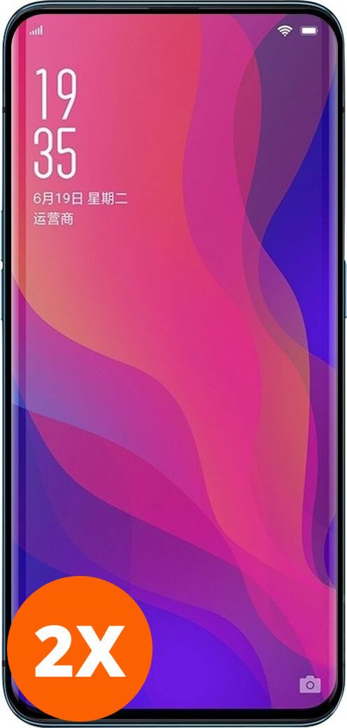 Mobigear Premium 4.99 OPPO Find X Panzerglas Gehärtetes Glas Displayschutz - Hüllenfreundlich - Schwarz (2er Pack)