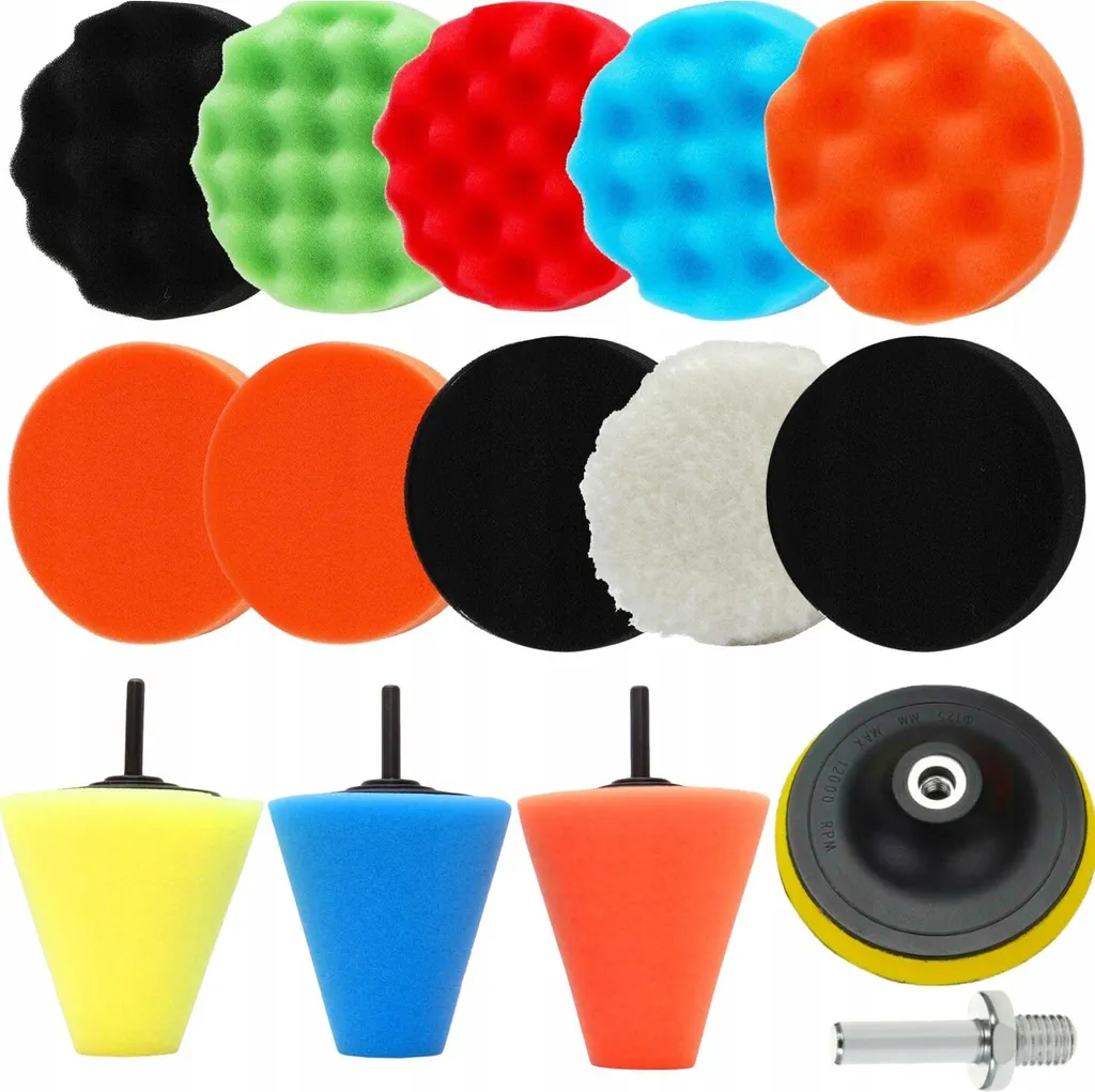 Kit Tampons de Polissage Peinture et Cônes pour Jantes - Lot de 22 Pièces