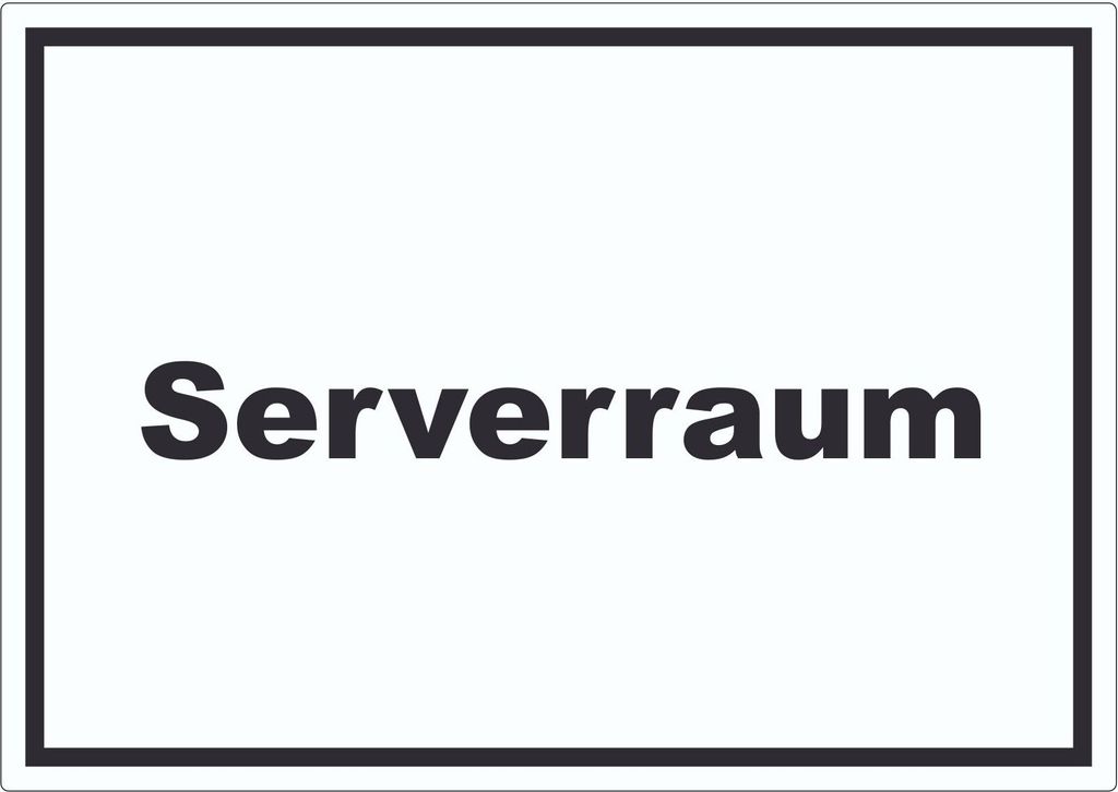 Serverraum Aufkleber mit Text Computer IT PC waagerecht A3 (297x420mm)