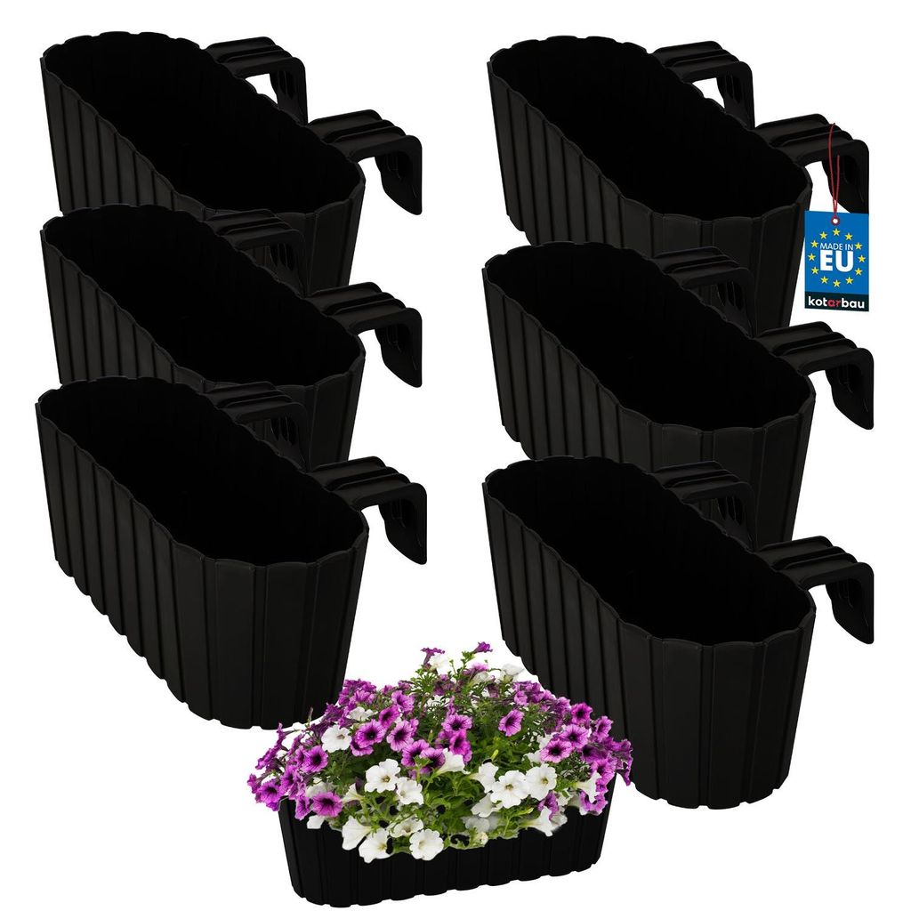 KOTARBAU® Sada 6 ks kvetináčov na balkón 40x15x15 cm Obrázok produktu 