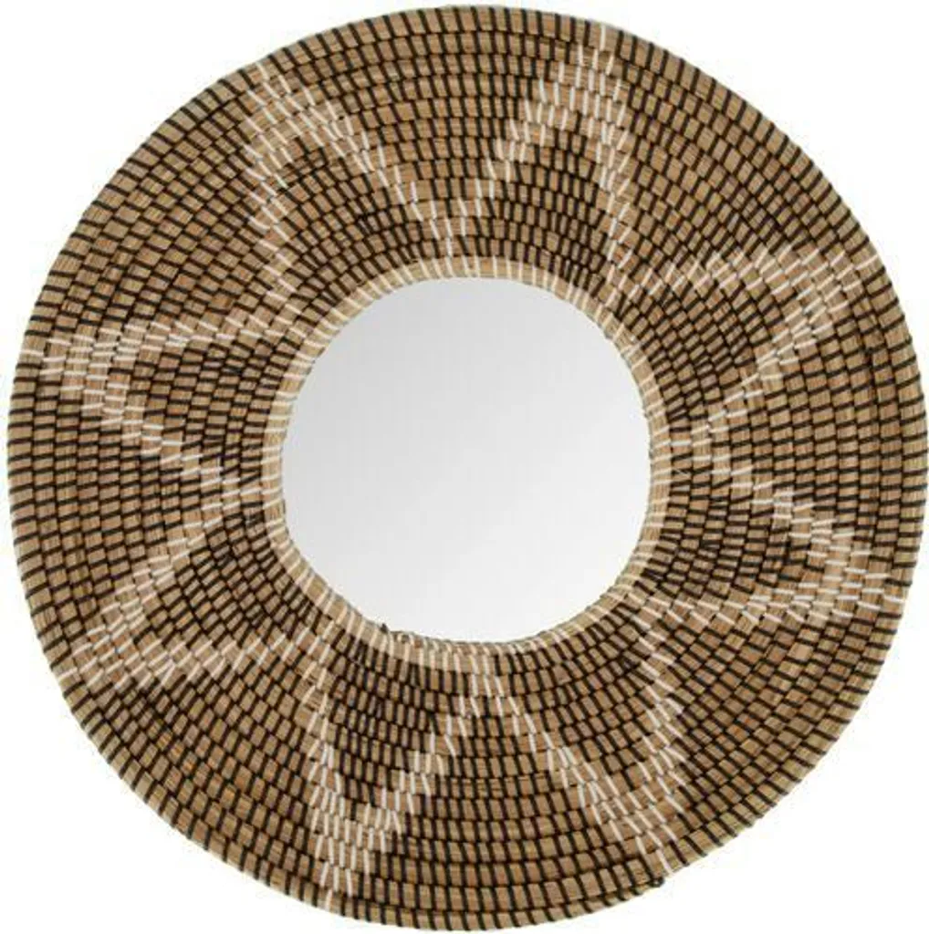 Dijk Miroir Mural en Jonc de Mer 52x52cm - Miroir Déco Boho Naturel