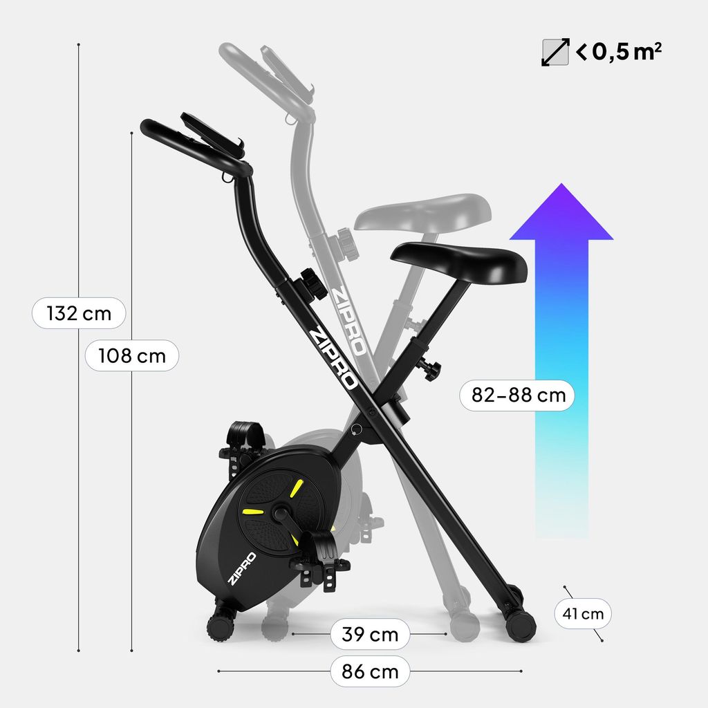 Vélo D'appartement Pliable Botifly 4-en-1 – Magnétique, 8 Résistances, Siège Dossier Réglables, 150kg