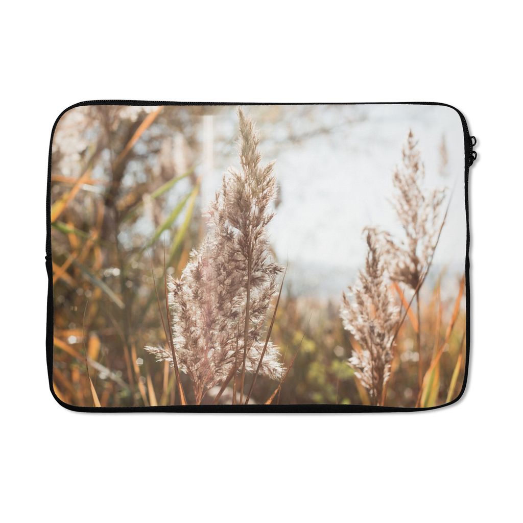 MuchoWow Laptop Hülle 14 ZollSchilf - Sonne - Pflanze Laptoptasche - Laptoptasche - Stoßsicher - Schutzhaube