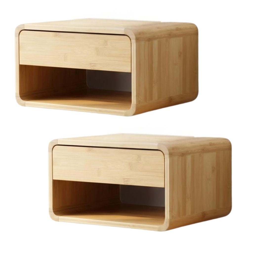 BUDDLEY SET Nachttisch – Hängend - Wandnachttisch mit Schublade – Hängend – Nachttische – Holz – Nachttische – Aus Holz – Bedside T...