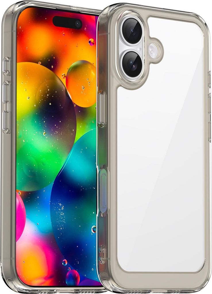 Schutzhülle für iPhone 17 Klar Rückseite Stoßfeste TPU Silikon Bumper Hülle Grau