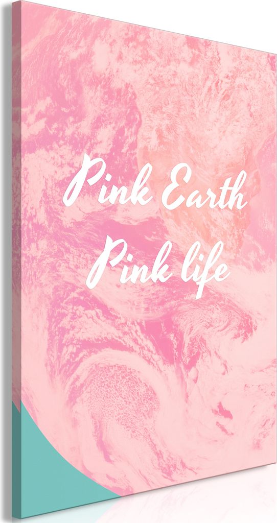 Vlies Leinwandbild - Pink Earth, Pink Life (1 Part) Vertical 20x30 cm Text m-C-0324-b-a