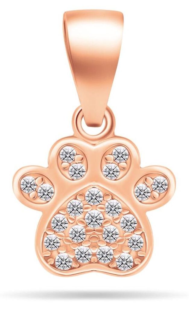 Charming bronze pendant with zircons Paw PT85R